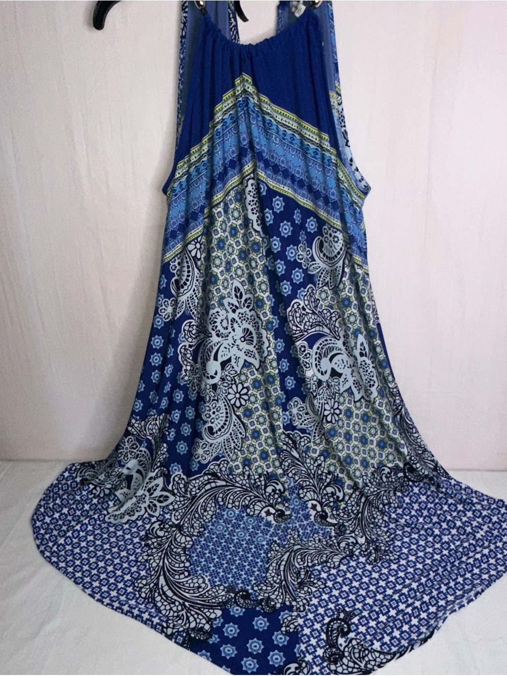 Westport Blue and White Printed Maxi Dress